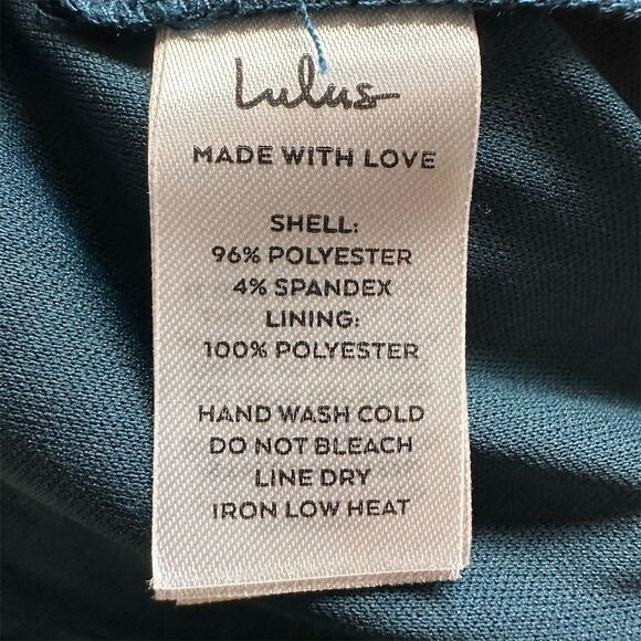 NWT Lulus Women's Stunning Arrival Teal Satin Off-The-Shoulder Maxi Dress XS - Picture 10 of 10